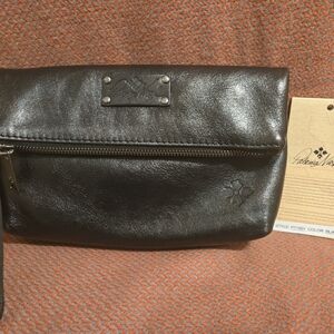 Patricia Nash Black Leather Clutch / Wristlet